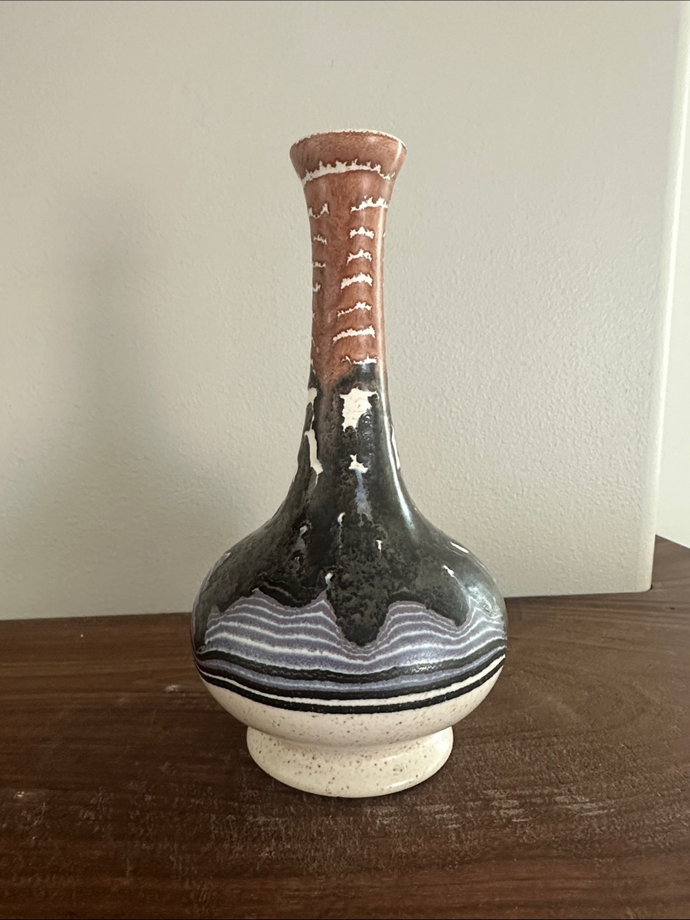 Vintage Royal Harger “Earth Wrap” Bud Vase - MCM Studio Pottery